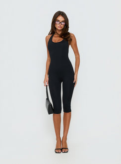 Daily Define 3/4 Capri Jumpsuit Black
