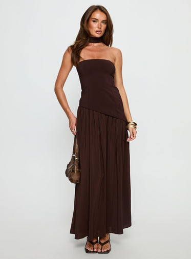 brown wedding guest dress uk Off The Shoulder Strapless Velvet Long Brown Wedding Guest Dress