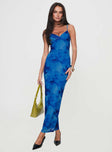 Floral print mesh maxi dress Adjustable shoulder straps, v-neckline Good stretch, fully lined Princess Polly Lower Impact