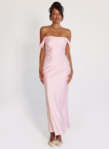 chinese dress ladies Liliya Lace Maxi Dress Pink