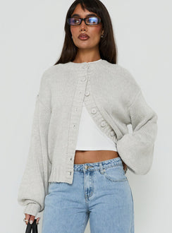 Edern Cardigan Hellgrau meliert