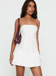 Envie Strapless Mini Dress White