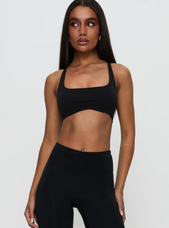 Finish Line Active Cross Back Top Black