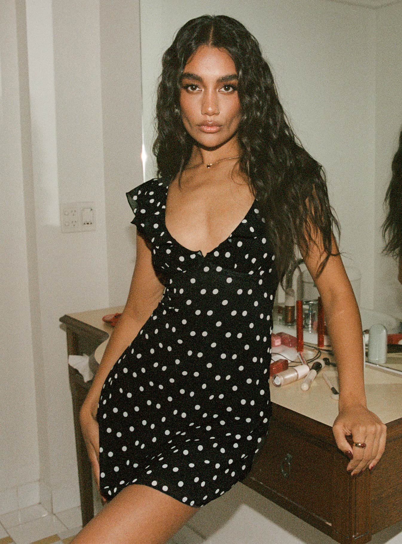 I Guess So Mini Dress Black Polka Dot | Princess Polly I Guess So Mini Dress Black Polka Dot | Princess Polly