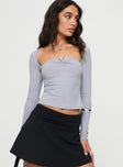 Adella Long Sleeve Top Grey