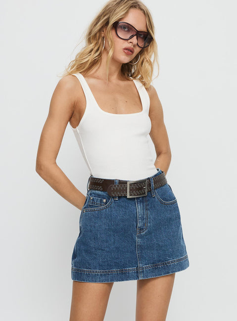 Gazelle Denim Skort Mid Wash