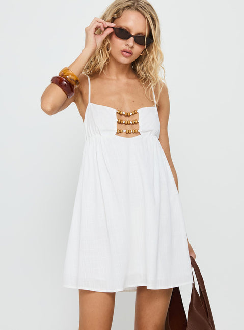 Beabado Beaded Mini Dress White