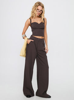 Briana Set Chocolate Pinstripe
