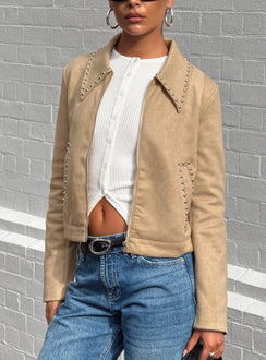 Hurleigh Faux Suede Jacket Brown