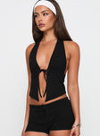 Obviously Halter Top Black