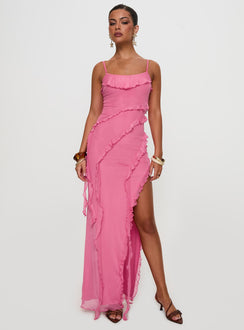 Valerian Frill Maxi Dress Pink