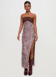 Raidein Strapless Maxi Dress Leopard