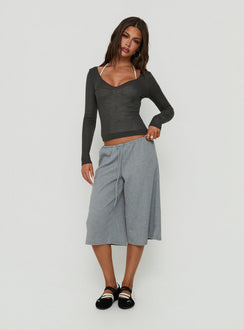 Lyrra Waffle Jersey Jorts Grey