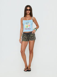 Where Lovers Meet Sequin Graphic Tank Top Blue