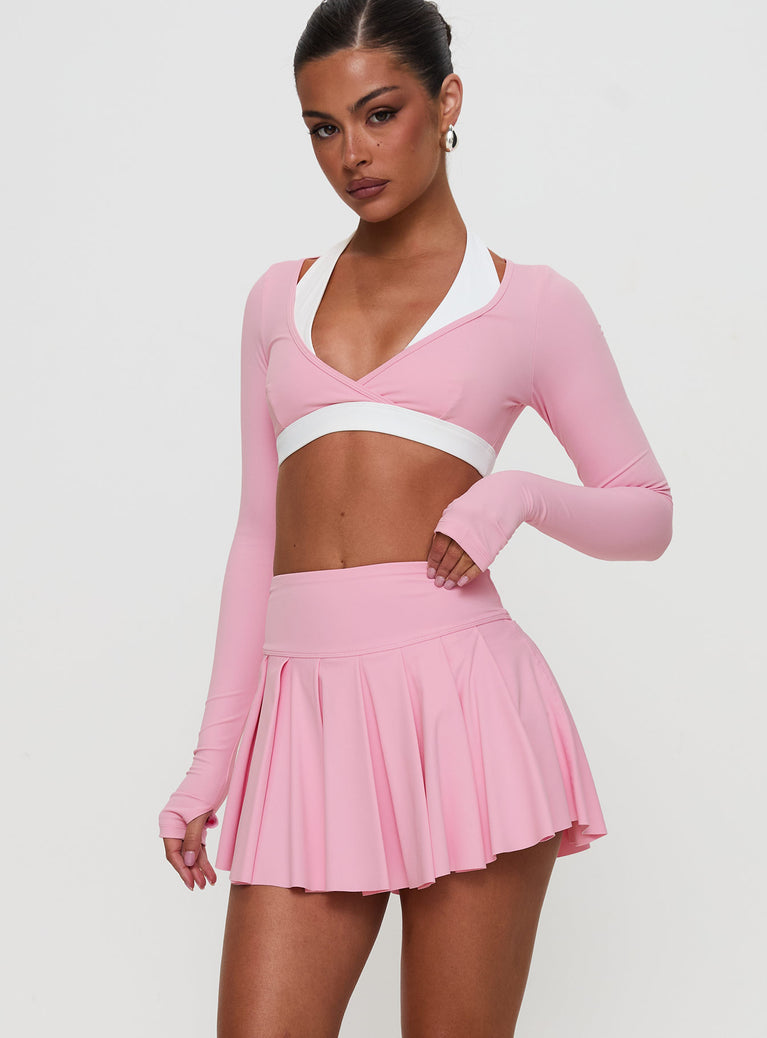 Dynamic Pleat Active Skort Pink