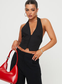 product Princess Polly Sleeveless Scoop Neck  Je Suis Halter Top Onyx