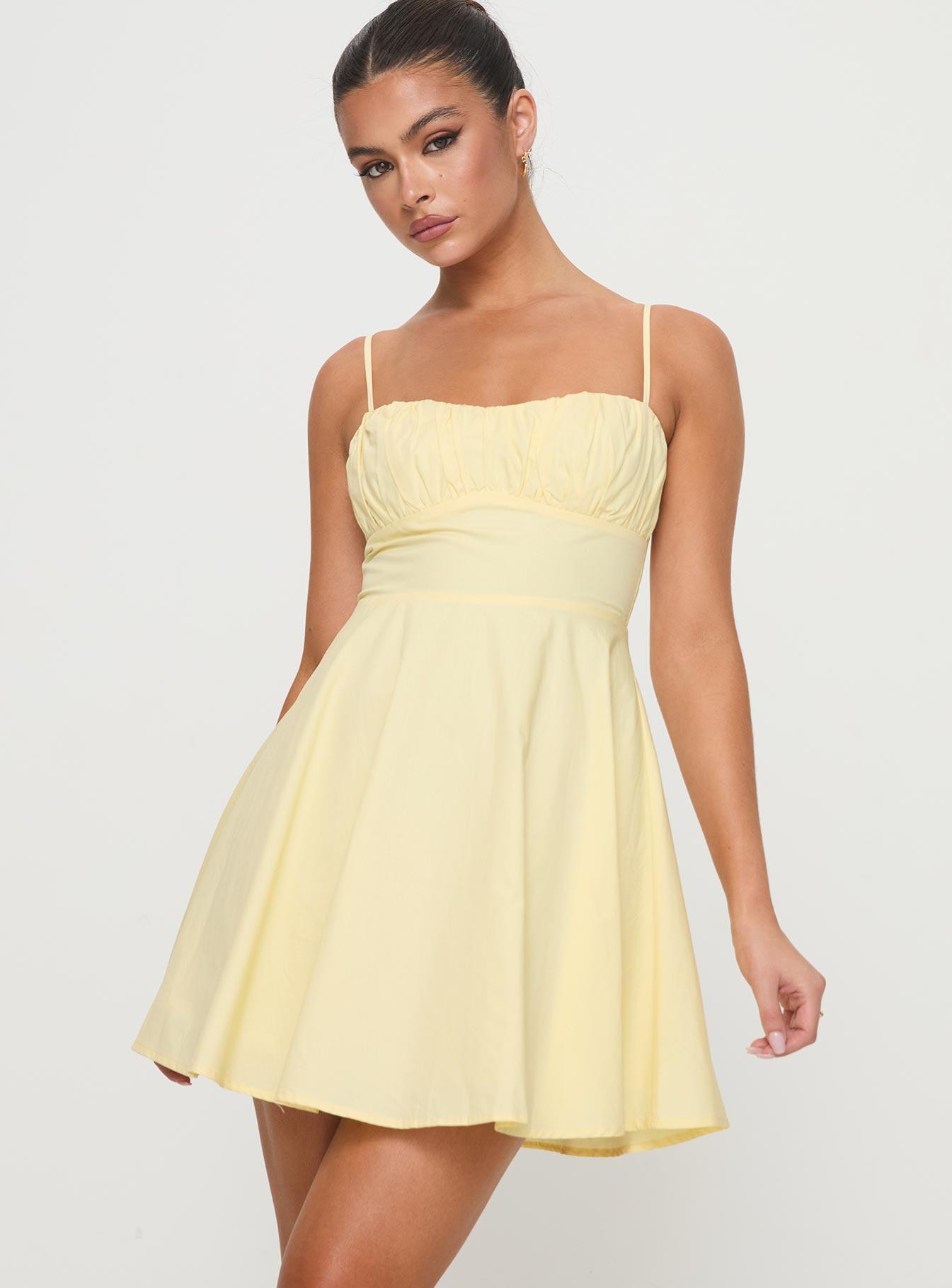 Bright yellow mini dress best sale