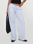 Collied Low Rise Pants Blue / White Stripe