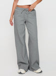 side view of model wearing Princess Polly All Day Straight Leg Sweatpants Grey Marle Low Rise Pants 