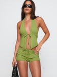 Gracious Low Rise Mini Short Green