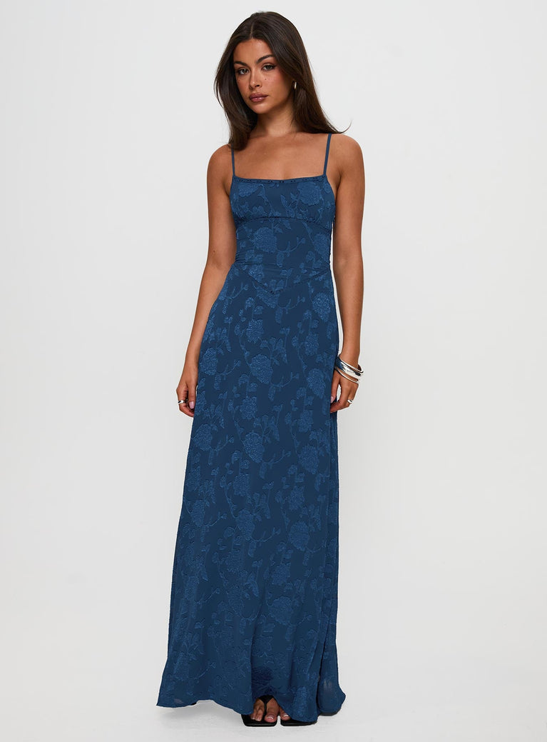 South Of France Maxi Dress Navy Princess Polly UK