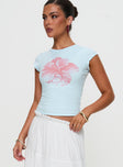 Owenz Hibiscus Baby Tee Blue