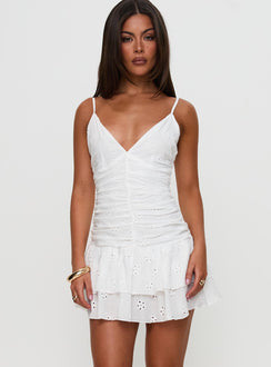 Rothea Mini Dress White Brodierie