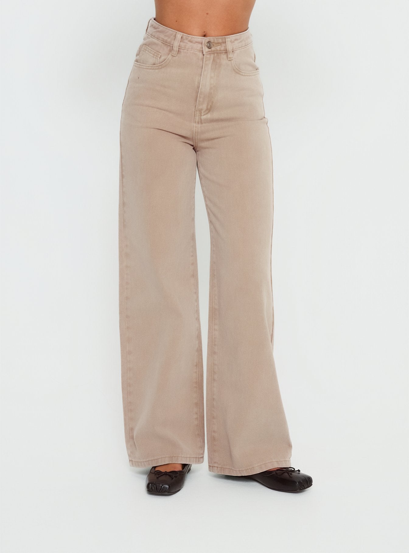 Nicolo High Rise Straight Leg Jeans Concrete