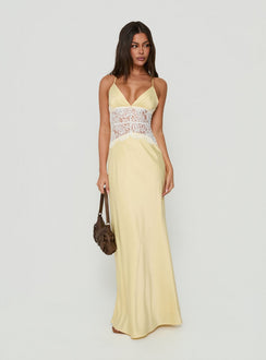 Klairee Halter Lace Maxi Dress Butter