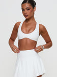 Pulse Halter Yoga Crop White