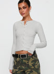 Sandra Dee Knit Top Grey Marle