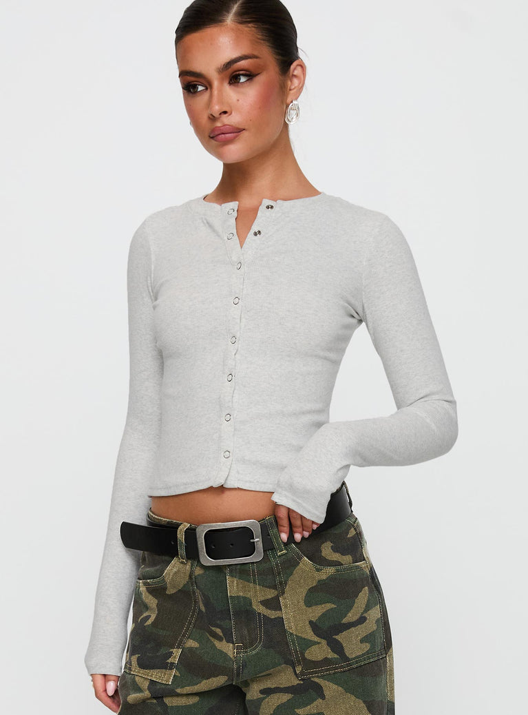 Sandra Dee Knit Top Grey Marle