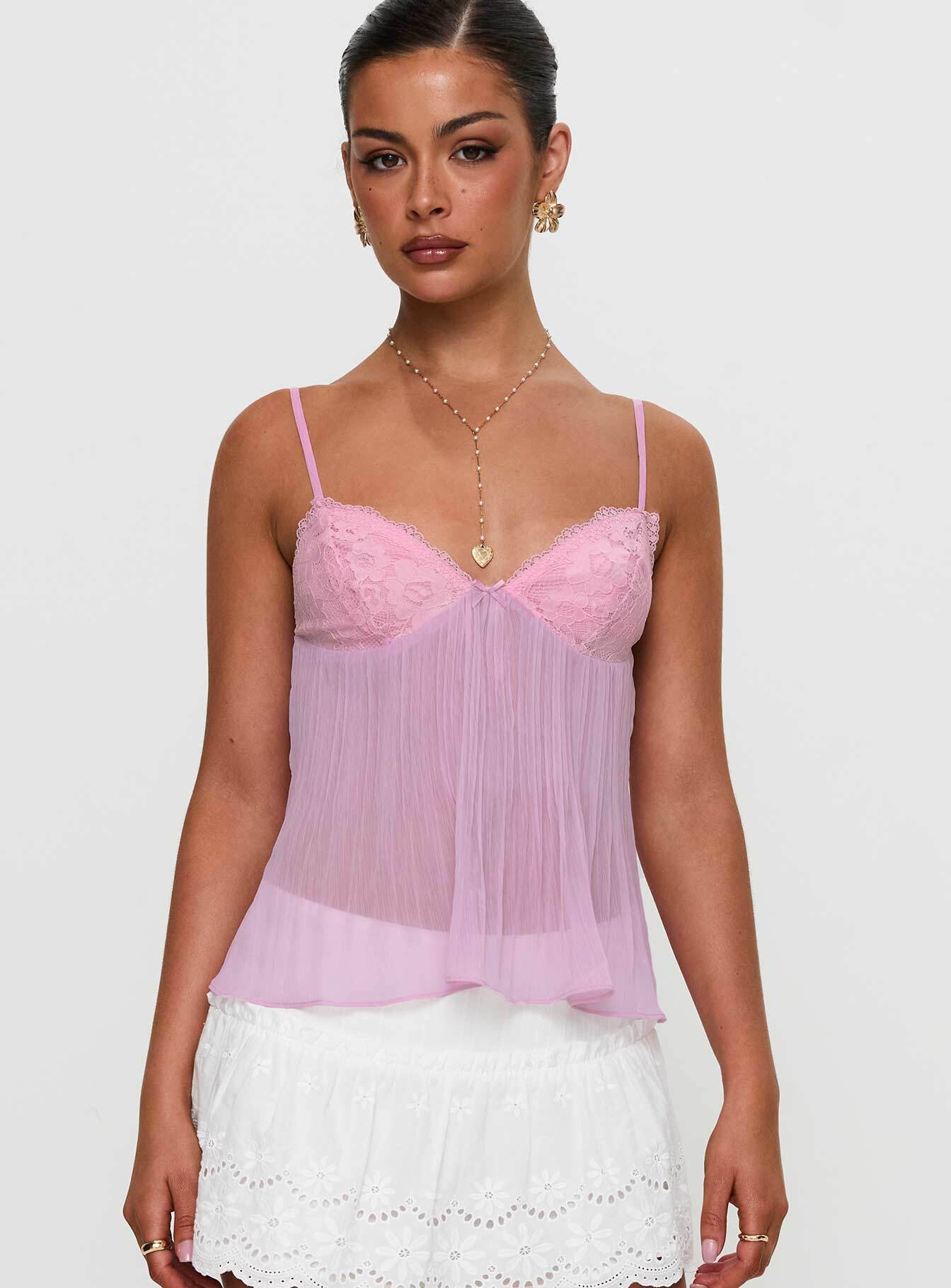 Zami Pleat Top Pink