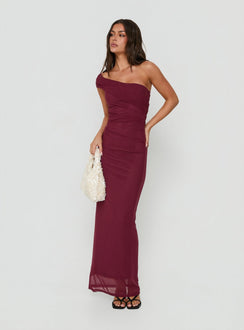 Spritzia One Shoulder Maxi Dress Plum