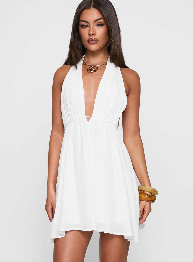 Saddler Mini Dress White