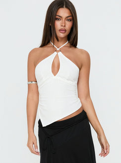 Idiana Halter Keyhole Top Cream