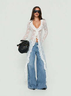 Long Nights Langarm-Maxikleid aus Spitze Moonlight