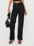 Princess Polly high-rise  Arino Asymmetric Waistband Pants Black