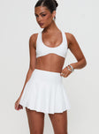 Dynamic Pleat Active Skort White