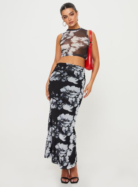 product Missed Out Mesh Midi Skirt Black Princess Polly  Maxi 