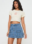 Chillders Denim Mini Skirt Mid Wash Tall