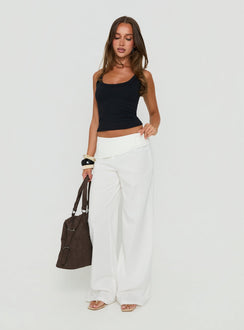 Brea Frill Belted Trousers White