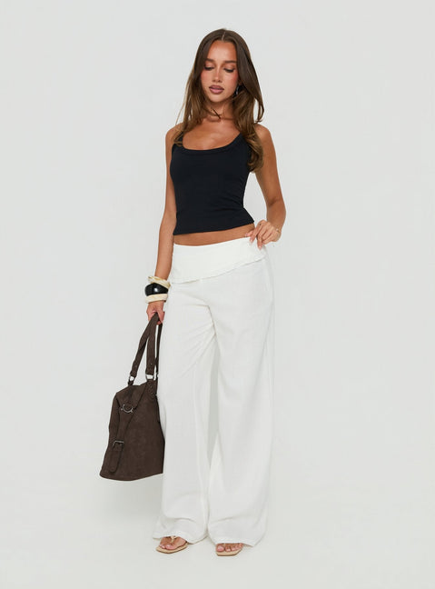 Brea Frill Belted Trousers White