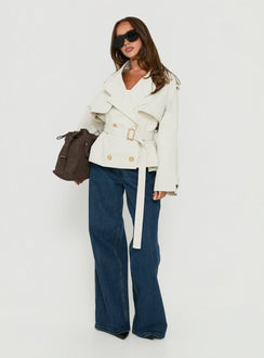 Eldora Cropped Trench Coat Sand