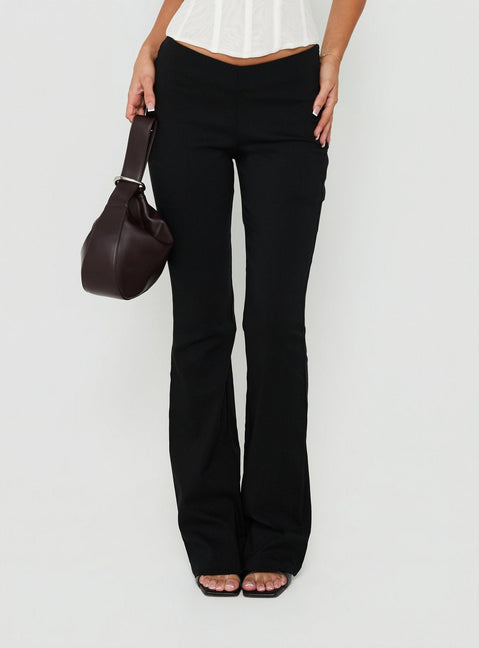 Zeni V Waist Bootleg Trousers Black