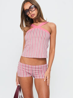 Eunia Short Pink Pinstripe