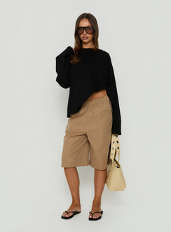 Boe Longline Trackshorts Braun