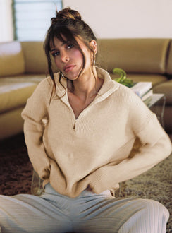 Bessy Sweater Beige Princess Polly  regular 