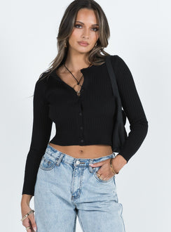 Maloney Sweater Black Princess Polly  Cropped 