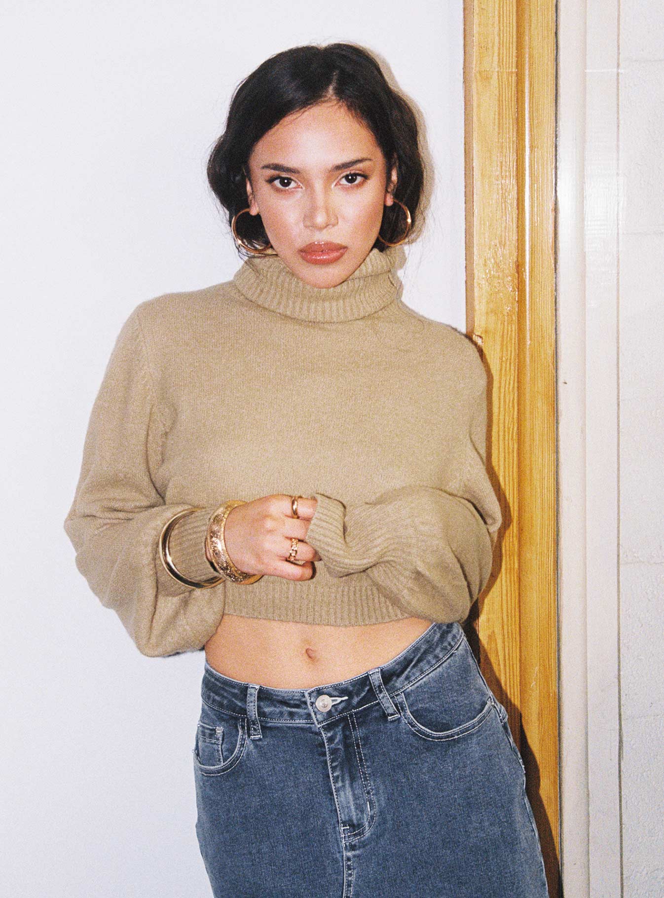 Turtleneck beige clearance